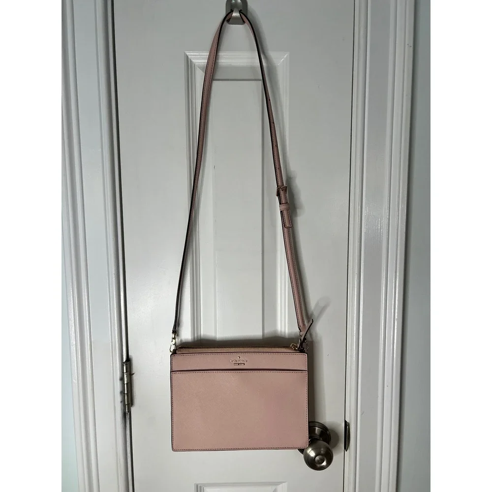 Kate Spade Cameron Street Carlisle Pink Saffiano Leather Crossbody Bag PXRU8056